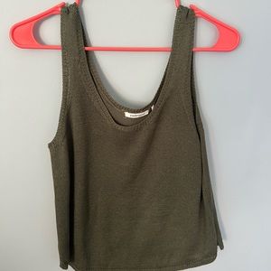 Green knit tank top